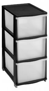 Plastový regál 5five Simply Smart černý matný se 3 zásuvkami