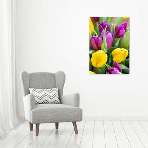 Vertikální Fotoobraz na skle Barevné tulipány osv-106061917