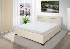 Luxusní postel Mia 120x200 cm eko kůže: béžová, Úložný prostor: ne