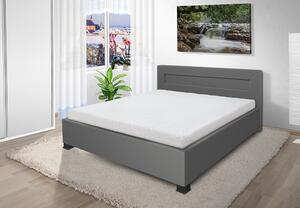 Luxusní postel Mia 180x200 cm eko kůže: šedá, Úložný prostor: ano