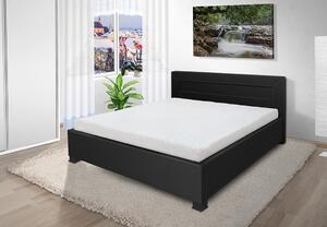 Luxusní postel Mia 120x200 cm eko kůže: černá, Úložný prostor: ne