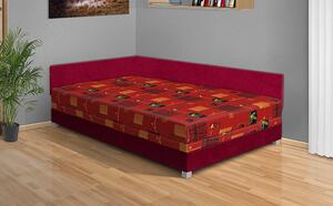 Čalouněná postel Aneta 110x200 barva čalounění: Bordó/ Mega 043 červená