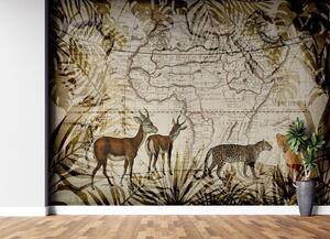 Fototapeta Mapa a divoká zvířata - Andrea Haase Materiál: Vliesová, Rozměry: 200 x 140 cm