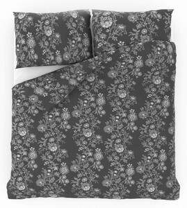 Povlečení bavlna Kvalitex Nala šedé květy rozměry: 200x200cm + 2x 70x90cm