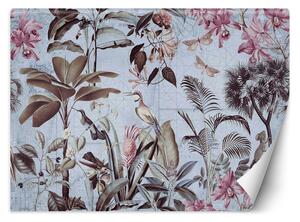 Fototapeta Ptáci mezi fialovými listy - Andrea Haase Materiál: Vliesová, Rozměry: 200 x 140 cm