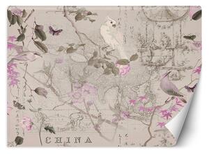 Fototapeta Ptáci na růžových větvích - Andrea Haase Materiál: Vliesová, Rozměry: 200 x 140 cm