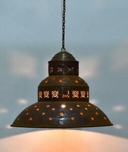 Kovová lampa v orientálním stylu, rez, 45x45x38cm
