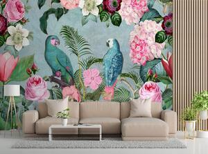 Fototapeta Papoušci v květinách - Andrea Haase Materiál: Vliesová, Rozměry: 200 x 140 cm