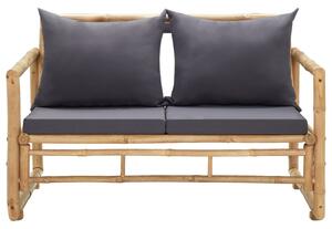 Zahradní lavice s poduškami 115 cm bambus