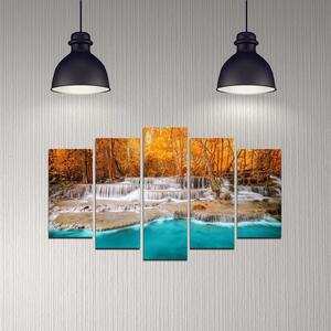 ASIR Obraz na MDF 5ks VODOPÁD 20 x 60 cm (1) 20 x 50 cm (2) 20 x 40 cm (2)