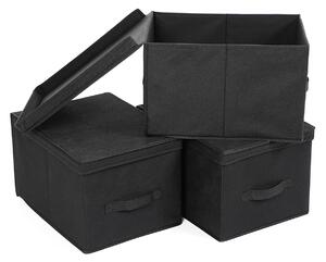 SONGMICS Úložný box - černá - 40x30x25 cm - 3 ks