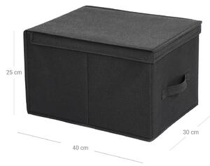SONGMICS Úložný box - černá - 40x30x25 cm - 3 ks