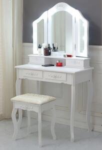 Toaletní stolek Elegant s LED osvětlením + dárek hubka na make up