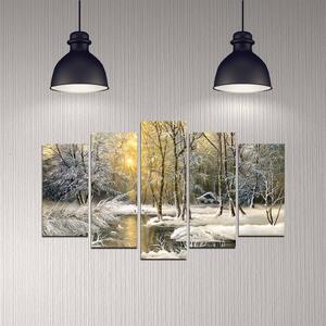 ASIR Obraz na MDF 5ks POD SNĚHEM 20 x 60 cm (1) 20 x 50 cm (2) 20 x 40 cm (2)