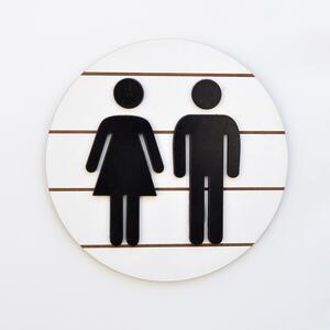 ASIR Obraz na MDF ČERNÉ PIKTOGRAMY V BÍLÉM KRUHU 15 x 15 cm