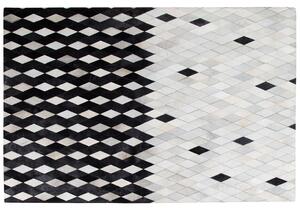 Šedočerný kožený koberec MALDAN 160 x 230 cm