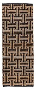 Černý/v přírodní barvě ručně tkaný běhoun s příměsí juty 80x230 cm Meander Jute – Flair Rugs