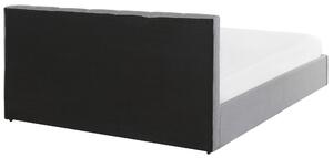 Postel s úložným boxem, čalouněné 180 x 200 cm, šedá DREUX