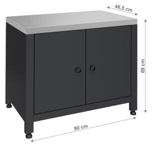 Venkovní modul skříňka pod gril 80x47x69 cm černá/nerez