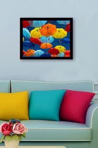 ASIR Obraz na MDF s rámem BAREVNÉ DEŠTNÍKY 56 x 41 cm