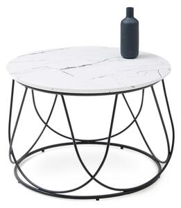Konferenční stolek NUBIRA, 60x41x60, bílý mramor/černá
