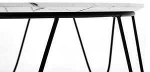 Konferenční stolek NUBIRA, 60x41x60, bílý mramor/černá