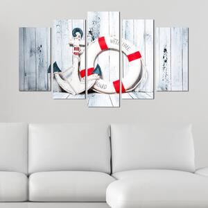 ASIR Obraz na MDF 5ks KRUH A KOTVA 20 x 60 (1) 20 x 50 (2) 20 x 40 cm (2)