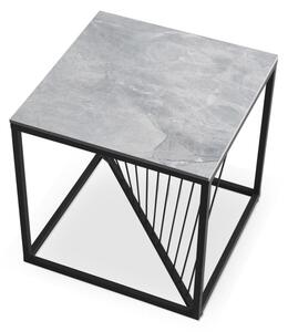 Konferenční stolek INFINITY 2, 55x55x55, popelový mramor/černá