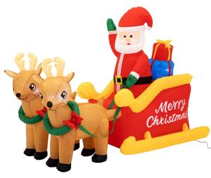 Nafukovací Santa Claus na saních se sobíky 212 cm