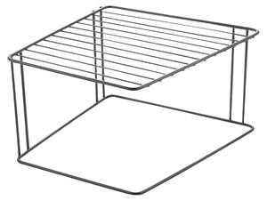 Rohová polička – 25 x 25 x 15 cm – Černá – 2 úrovně – Texturovaný povrch