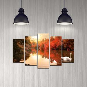 ASIR Obraz na MDF 5ks LABUŤ 20 x 60 cm (1) 20 x 50 cm (2) 20 x 40 cm (2)