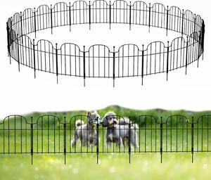Kovové panely pro oplocení zahrady, 25 kusů, odolné proti korozi, rozměry 43 cm (výška) × 8,25 m (délka)