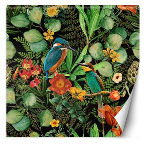 Fototapeta Ptáci na zeleném pozadí - Andrea Haase Materiál: Vliesová, Rozměry: 100 x 100 cm