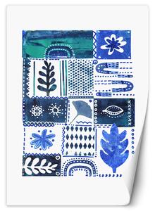 Fototapeta Modré abstraktní listy - Andrea Haase Materiál: Vliesová, Rozměry: 100 x 140 cm