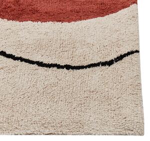 Bavlněný koberec 160 x 230 cm béžový/červený BOLAT