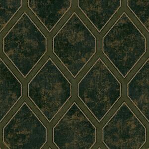 Luxusní zeleno-zlatá vliesová tapeta se zámeckým vzorem WL220515, Wll-for 2, Vavex