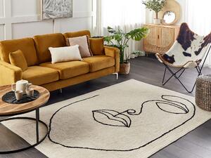 Bavlněný koberec 140 x 200 cm béžový BAYIR