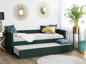 Rozkládací čalouněná postel 80 x 200 cm zelená LIBOURNE