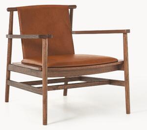 Židle's područkami z jasanového dřeva's koženým sedákem Hayo