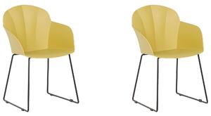Jídelní židle Sada 2 ks Žlutá SYLVA