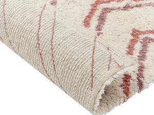 Bavlněný koberec 160 x 230 cm béžový/růžový KASTAMONU