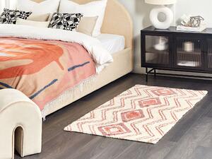 Bavlněný koberec 80 x 150 cm béžový/růžový KASTAMONU
