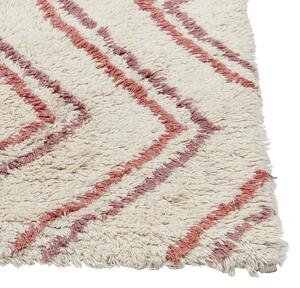 Bavlněný koberec 140 x 200 cm béžový/růžový KASTAMONU