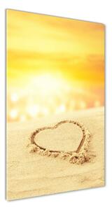 Vertikální Foto obraz fotografie na skle Srdce na pláži osv-112809323
