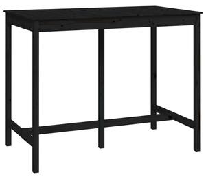 Barový stolek černý 140 x 80 x 110 cm masivní borové dřevo
