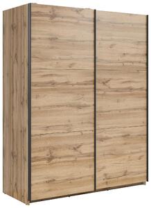 SKŘÍŇ S POSOUVACÍMI DVEŘMI, dub wotan, 153,5/195,5/60 cm MID.YOU - Šatní skříně, Online Only