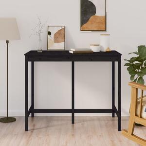 Barový stolek černý 140 x 80 x 110 cm masivní borové dřevo