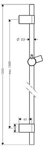 Hansgrohe Unica - Sprchová tyč S Puro Reno 105 cm, chrom 28663000