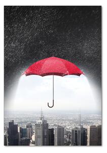 Vertikální Fotoobraz na skle Deštník nad městem osv-114252006
