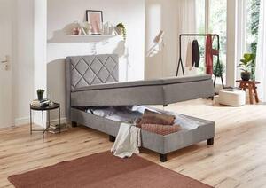 POSTEL BOXSPRING, 100/200 cm, šedá Carryhome - Postele s úložným prostorem